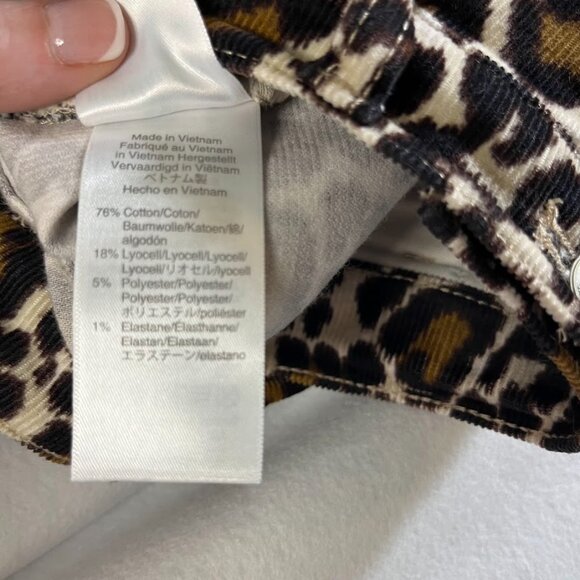J Crew AQ627 Highest Rise Toothpick Pant in Leopard Stretch Corduroy Size 28T - Picture 7 of 9